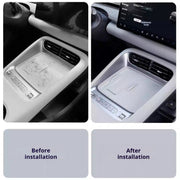 Before and after comparison of BYD Sealion 6 wireless charger mat installation