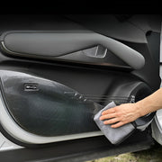 Carbon fiber textured door kick guard for BYD ATTO 3