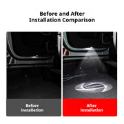 Comparison of Denza B5/B8 Stock Light vs LED Door Welcome Projector